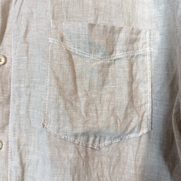 Tommy Bahama Linen Shirt Short Sleeve Neutral Beige Beachy XL - Picture 4 of 10